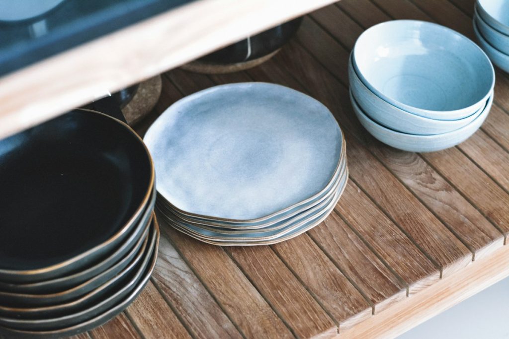 Glazed stoneware table setting