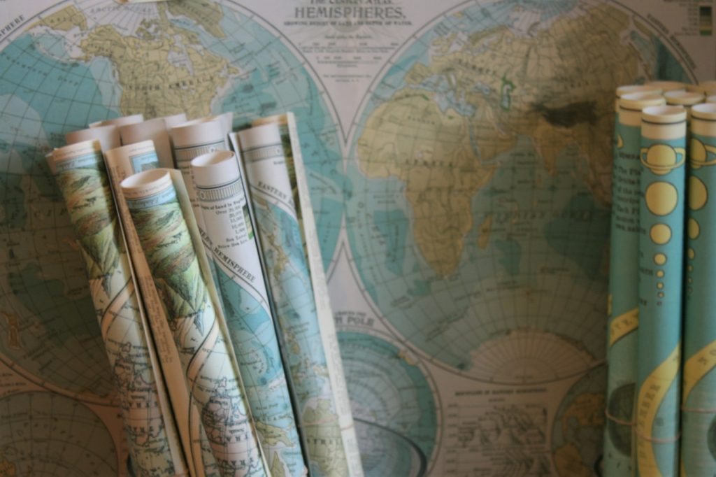 Decorative map roll collection