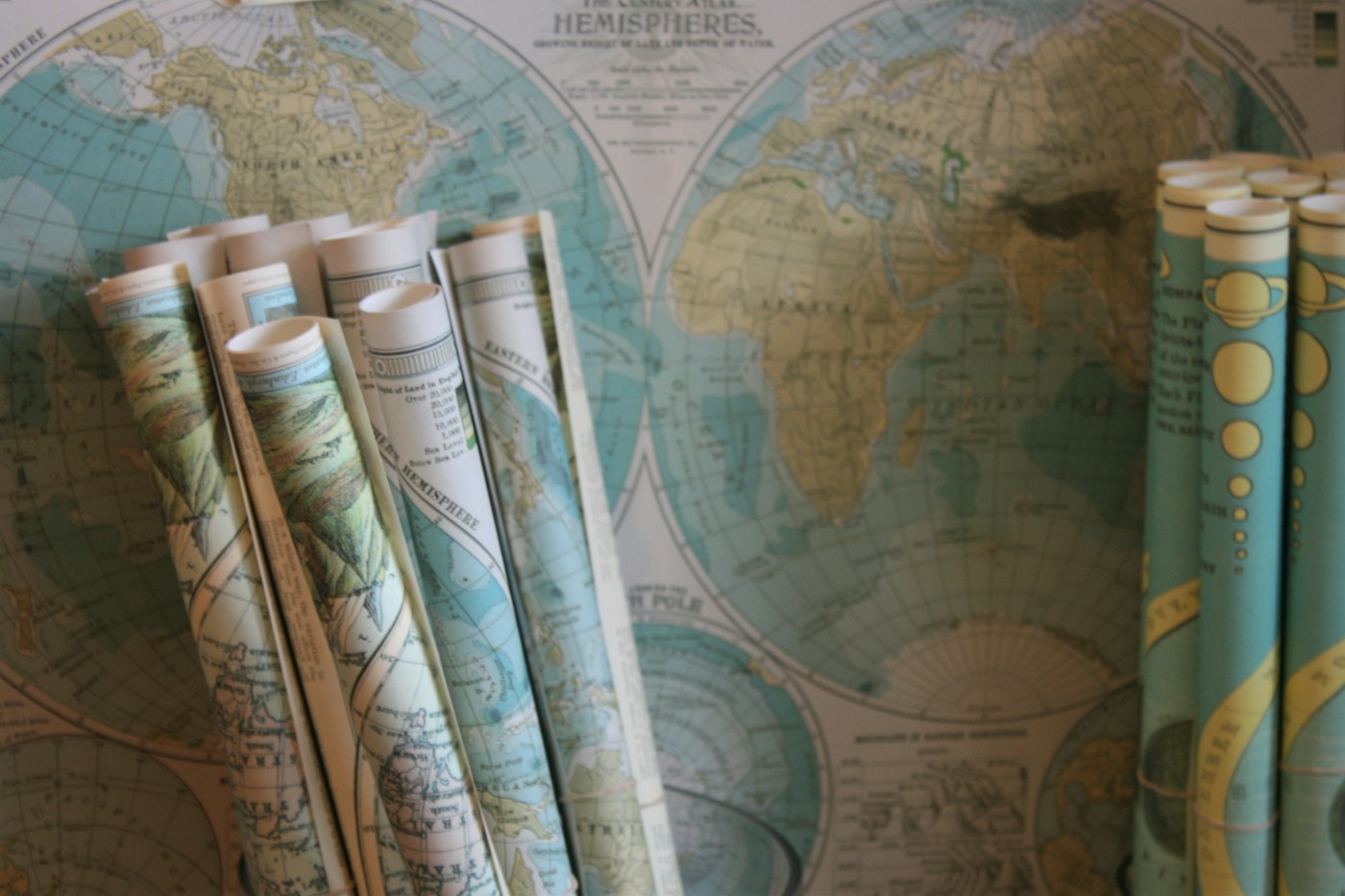 Decorative map roll collection