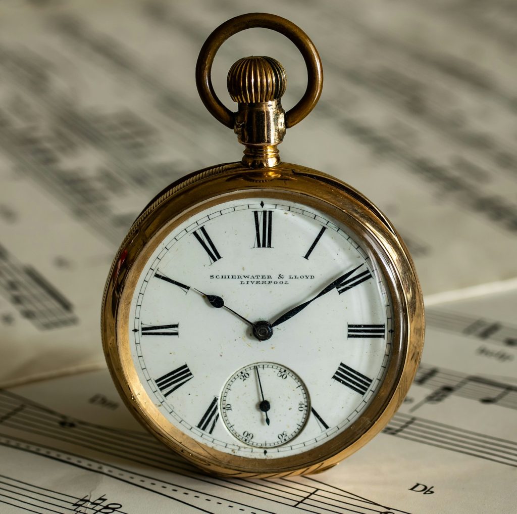 Pocket watch on a music sheet