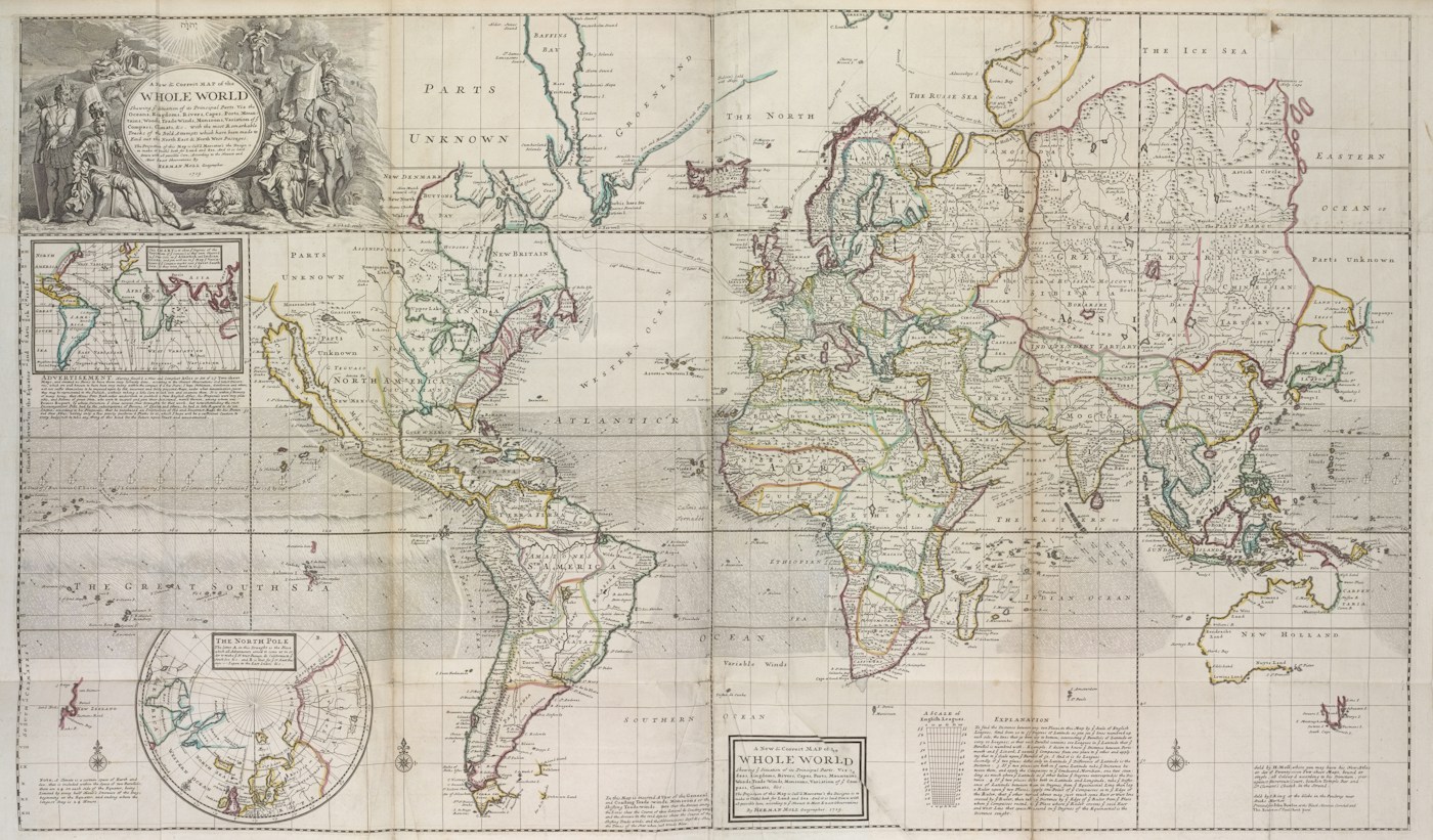 Decorative world map print