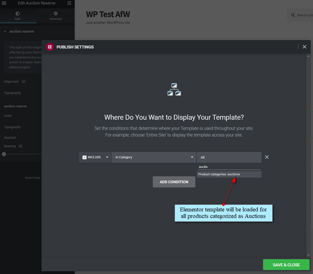 Auctions for WooCommerce - Elementor Support 3